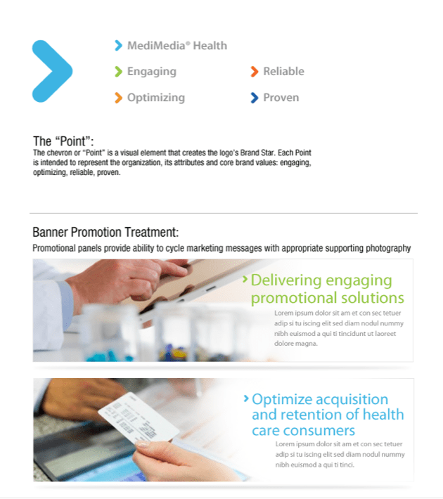 MediMedia point emblem and brand delivery methods