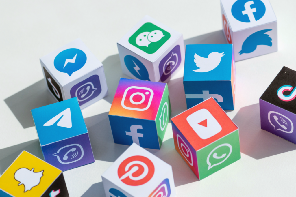 Various social medial platforms cubed logos