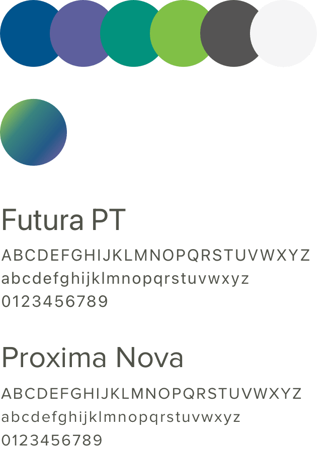 CooperGenomics branding with color palette swatches and typography, including Futura PT and Proxima Nova font.