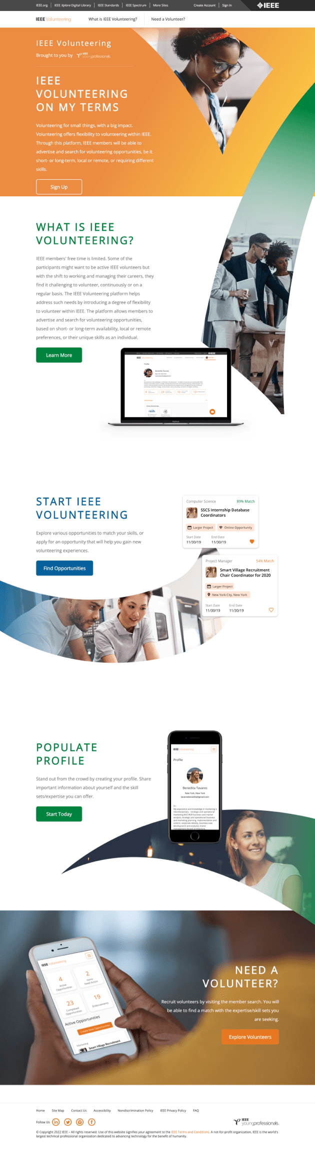 IEEE Volunteer website screengrab