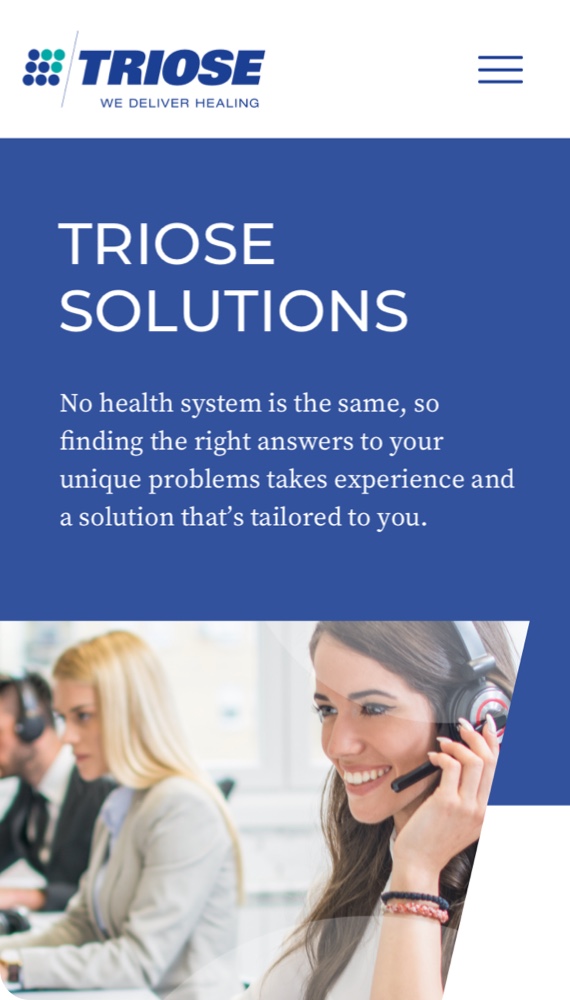 TRIOSE solutions description with image of female operator