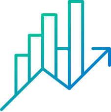 A bar graph showing an upward trend in performance or goal metrics