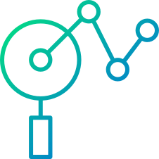 Icon showing digital content being structured and fed into an AI model, symbolizing enhanced visibility and accuracy in generative AI outputs.