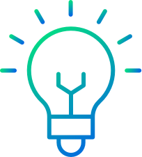 Icon of a lit light bulb, symbolizing clarity, ideas, and the illumination of complex health information through the Luminations approach.