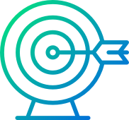 Illustration of a target with an arrow hitting the center