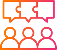 Icon of three people speaking.