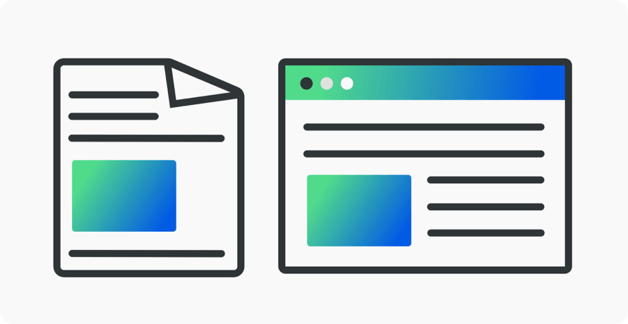 A word document and webpage side by side